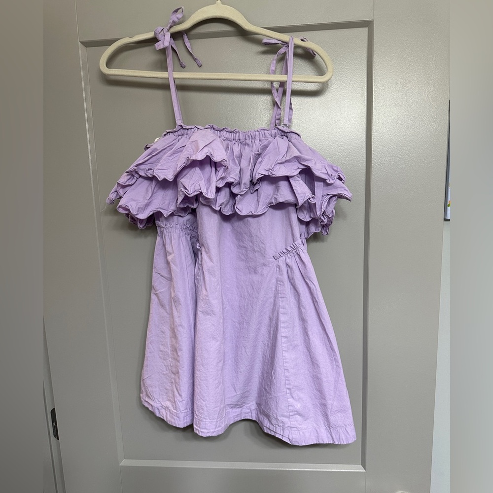 Free People Lavender Ruffled Mini Dress